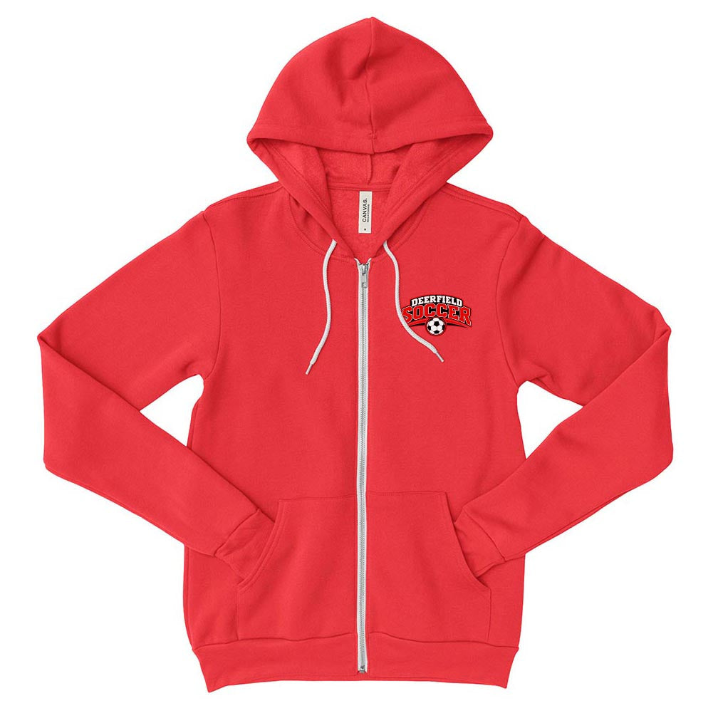 Deerfield Soccer Arc ~ Sponge Fleece Zip Hoodie ~ Deerfield Dragons AYSO Soccer