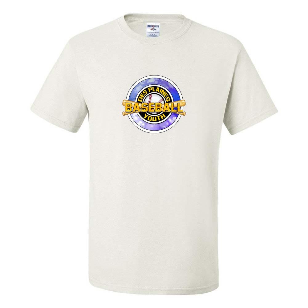 DES PLAINES BASEBALL BLUE DRIPOWER TEE ~ DES PLAINES BASEBALL ~ youth & adult ~ classic unisex fit