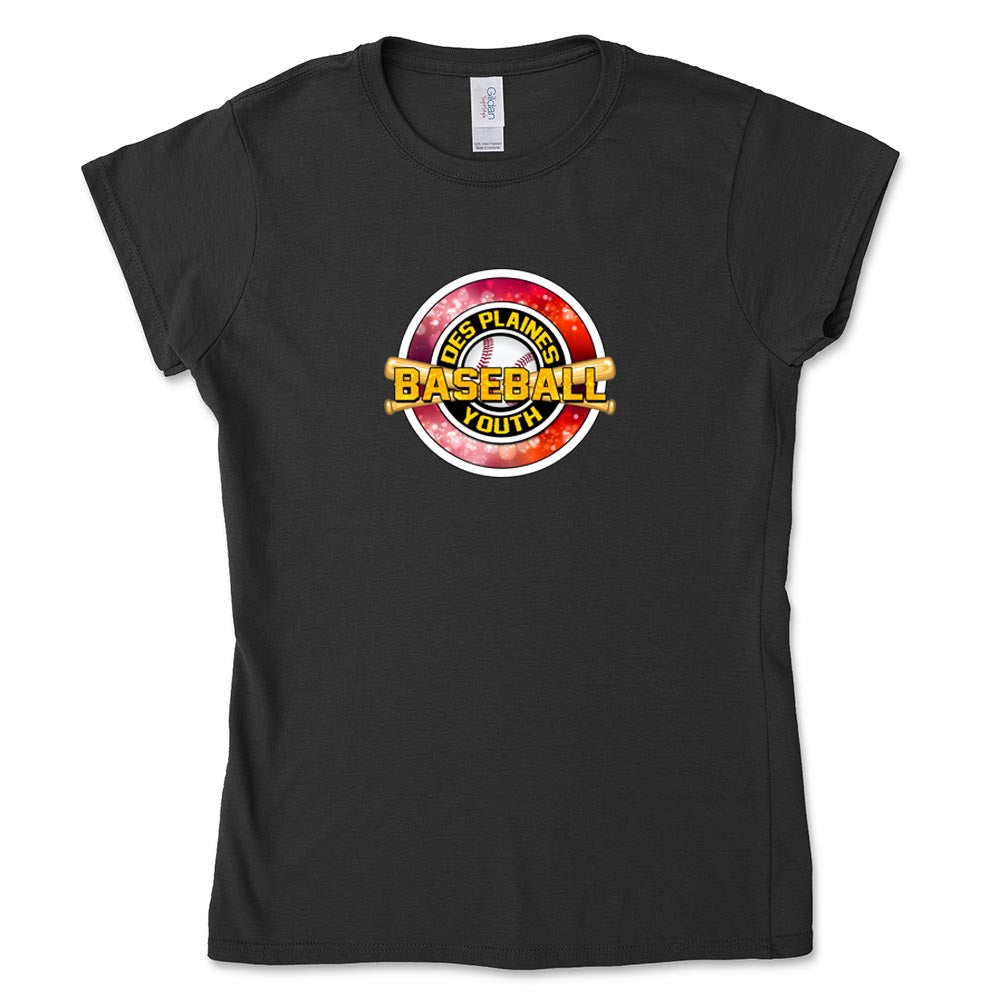 DES PLAINES BASEBALL RED WOMEN'S TEE ~ DES PLAINES BASEBALL ~ women's