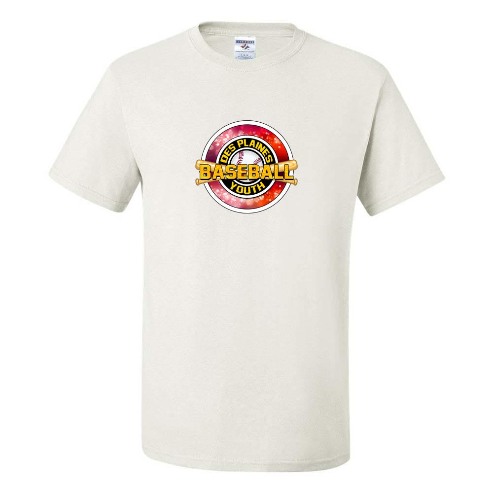 DES PLAINES BASEBALL RED DRIPOWER TEE ~ DES PLAINES BASEBALL ~ youth & adult ~ classic unisex fit