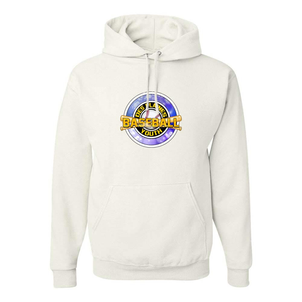 DES PLAINES BASEBALL BLUE HOODIE ~ DES PLAINES BASEBALL ~ jerzees nublend hoodie ~ youth & adult ~ classic unisex fit