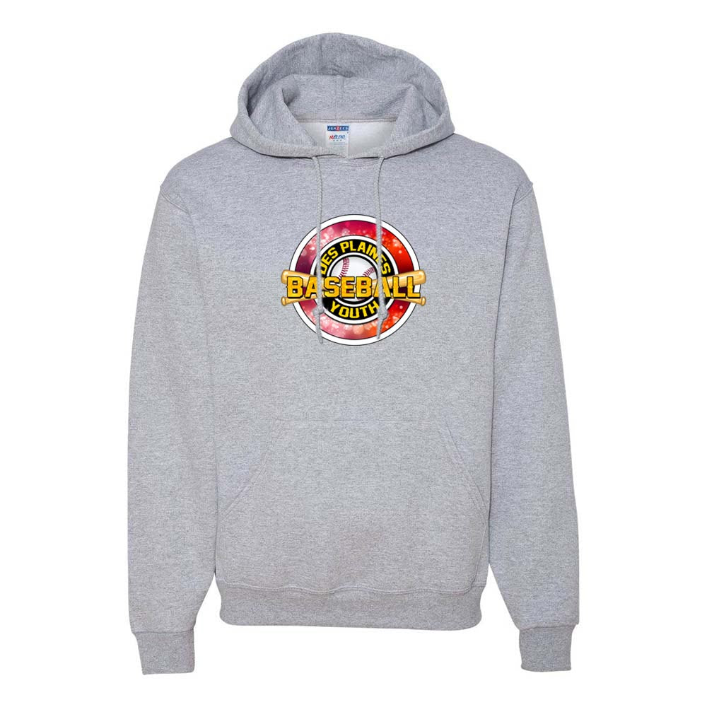 DES PLAINES BASEBALL RED HOODIE ~ DES PLAINES BASEBALL ~ jerzees nublend hoodie ~ youth & adult classic fit