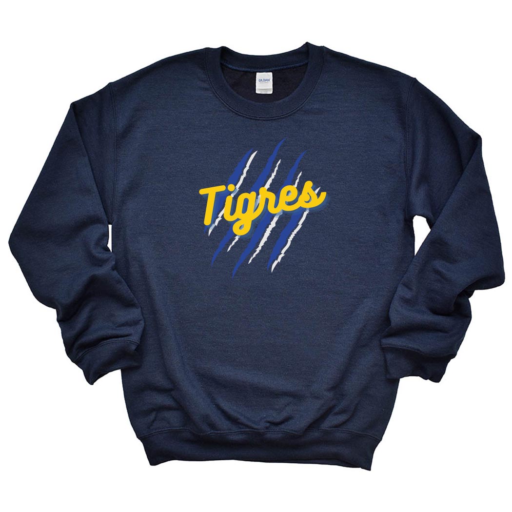 Tigres Tear ~ Crewneck Sweatshirt ~ Dewey Elementary School