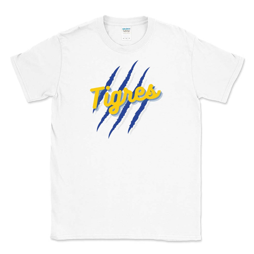 Tigres Tear ~ Cotton T-Shirt ~ Dewey Elementary School
