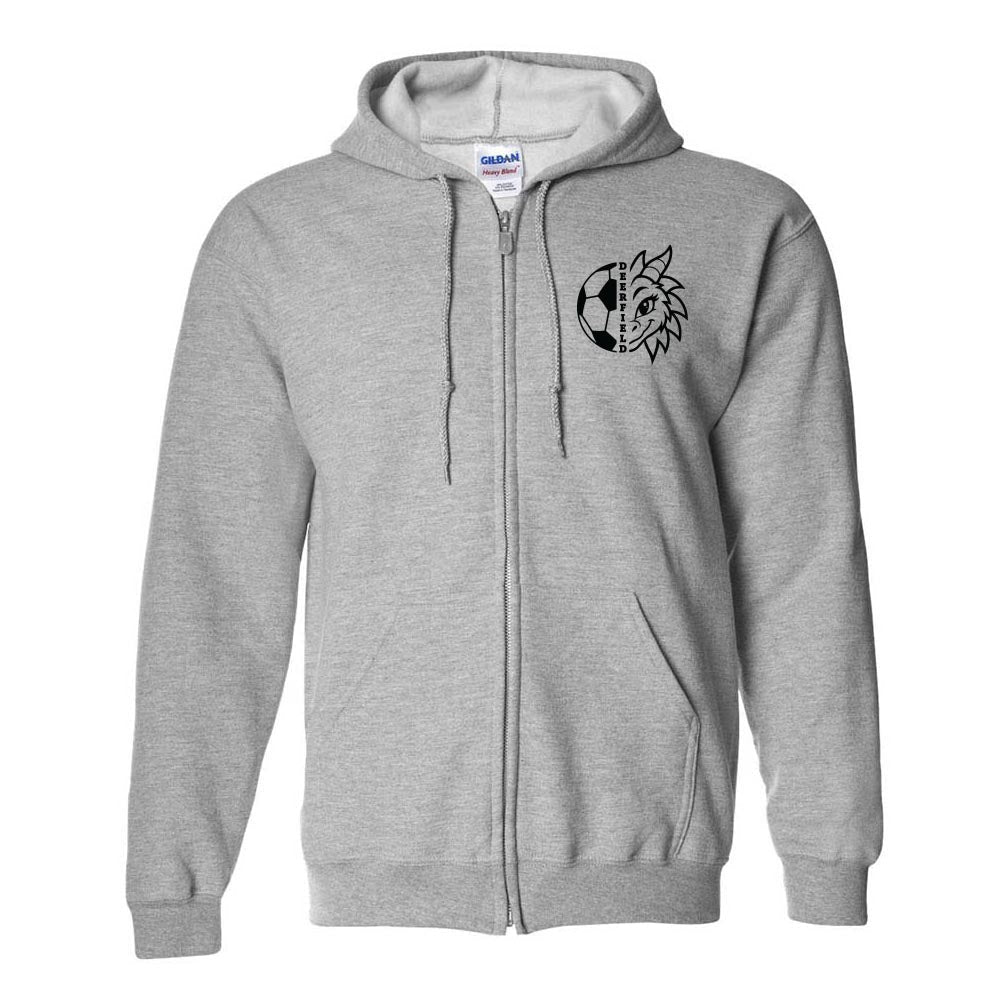 Dragon Ball ~ Zip Hoodie ~ Deerfield Dragons AYSO Soccer-sport grey