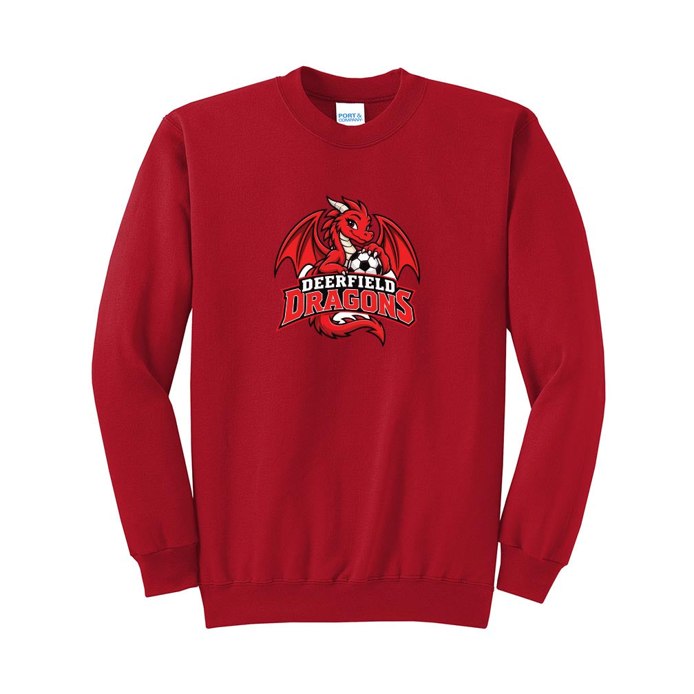 Dragon Mascot ~ Crewneck Sweatshirt ~ Deerfield Dragons AYSO Soccer