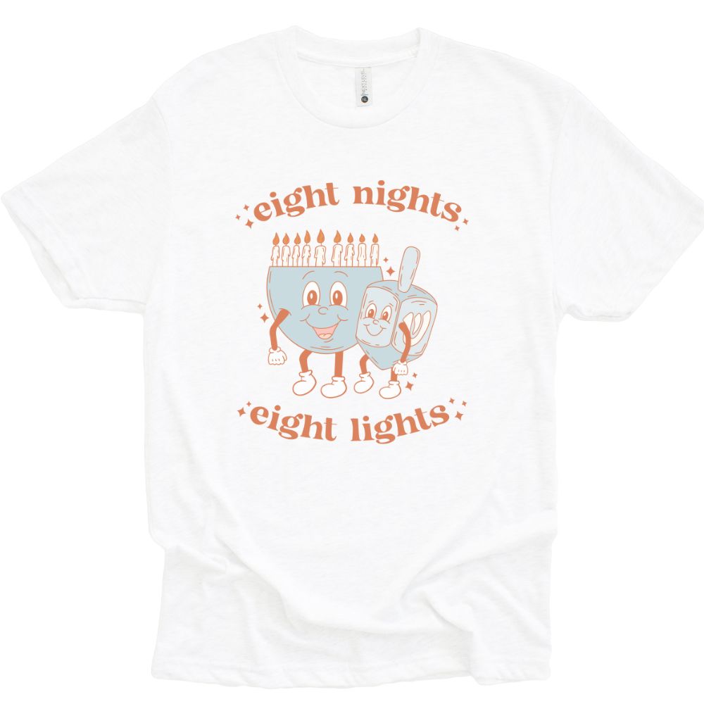Eight Nights Eight Lights Hanukkah ~ Jersey T-Shirt ~ humanKIND
