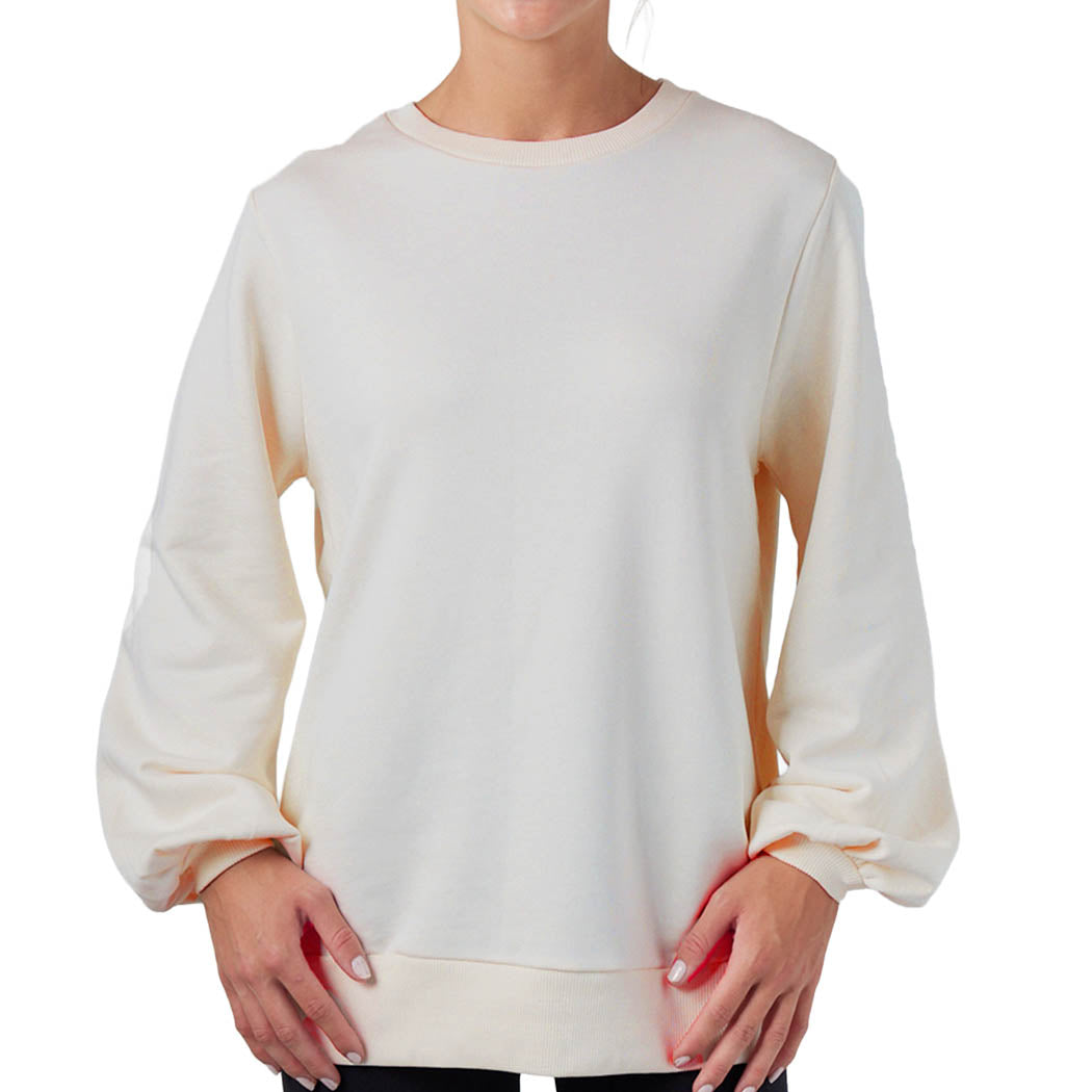 Custom ~ Ladies Balloon Sleeve Sweatshirt ~ Shabonee Elementary School Staff-bleached linen