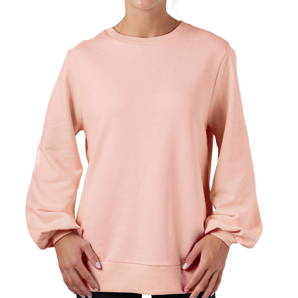 Custom ~ Ladies Balloon Sleeve Sweatshirt ~ Shabonee Elementary School Staff-silver pink