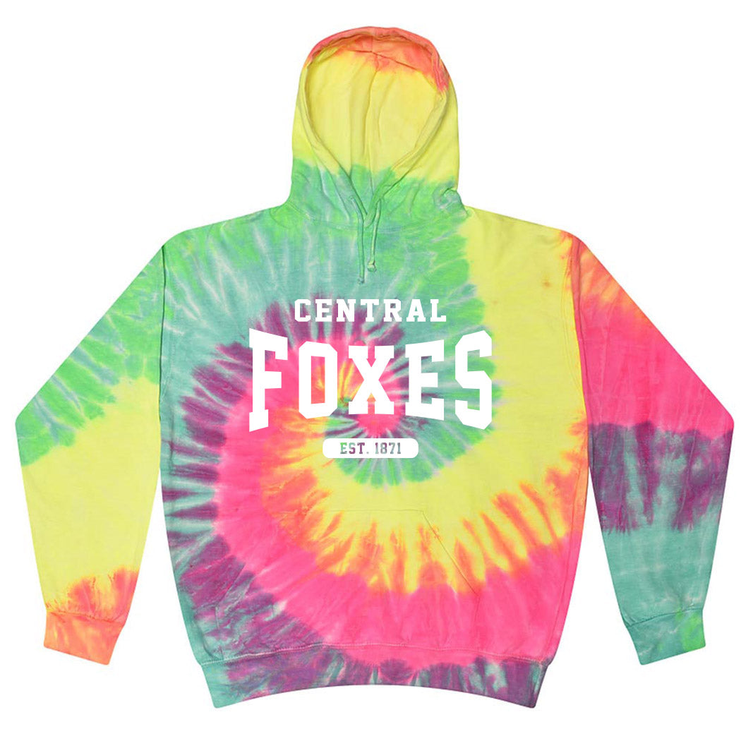 Est 1871 Foxes ~ Tie-Dye Hoodie ~ Central Elementary School