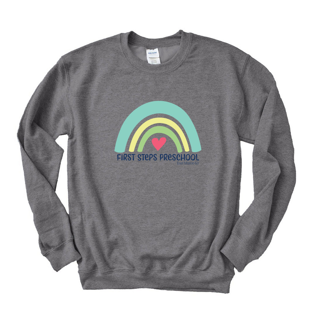 Rainbow ~ Raglan Crewneck Sweatshirt ~ First Steps Preschool