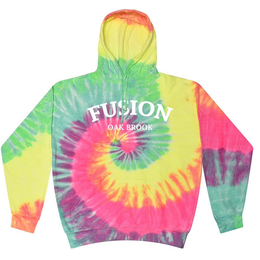 ARC TIE DYE HOODIE ~ FUSION ACADEMY OAK BROOK ~ youth & adult ~ classic unisex fit