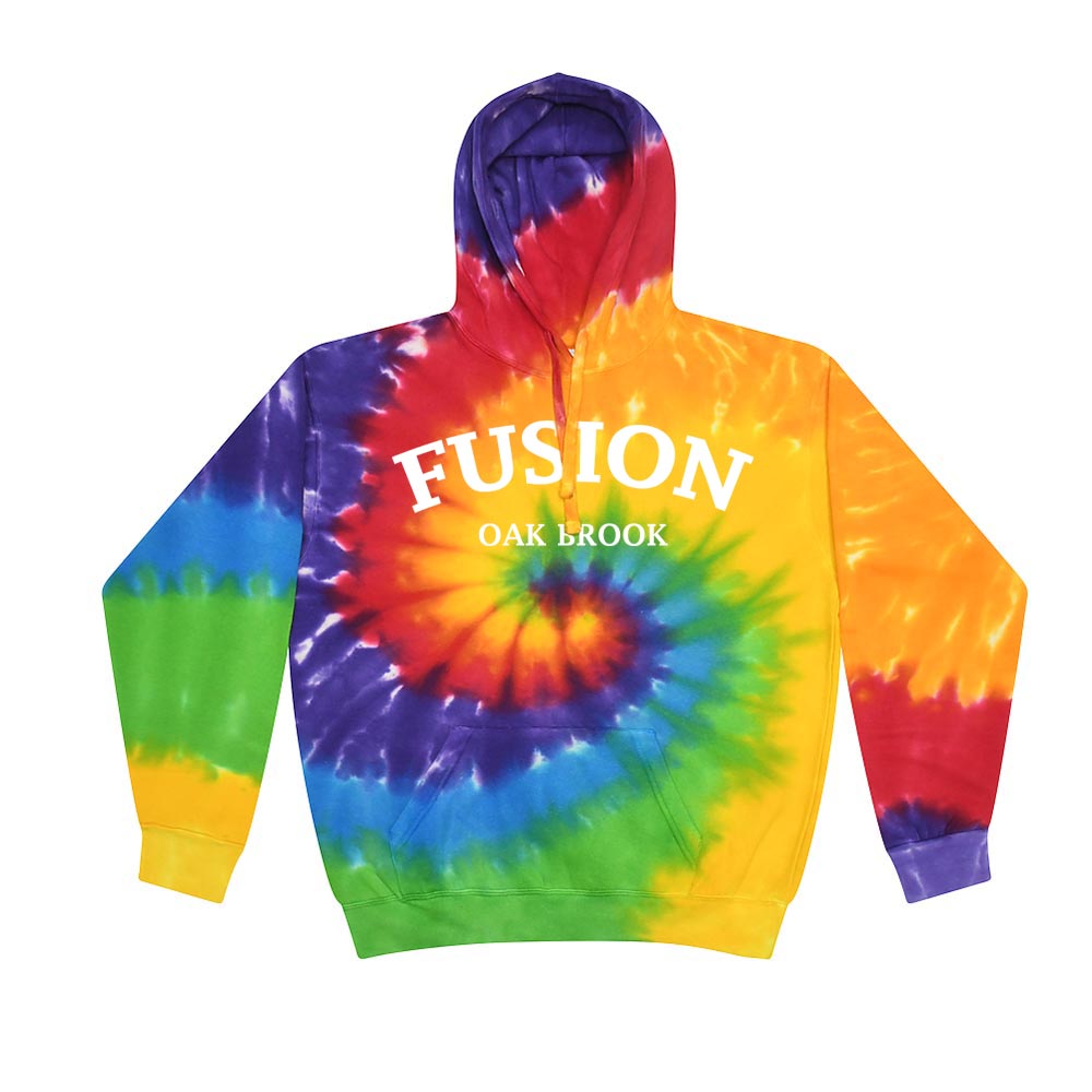 ARC TIE DYE HOODIE ~ FUSION ACADEMY OAK BROOK ~ youth & adult ~ classic unisex fit