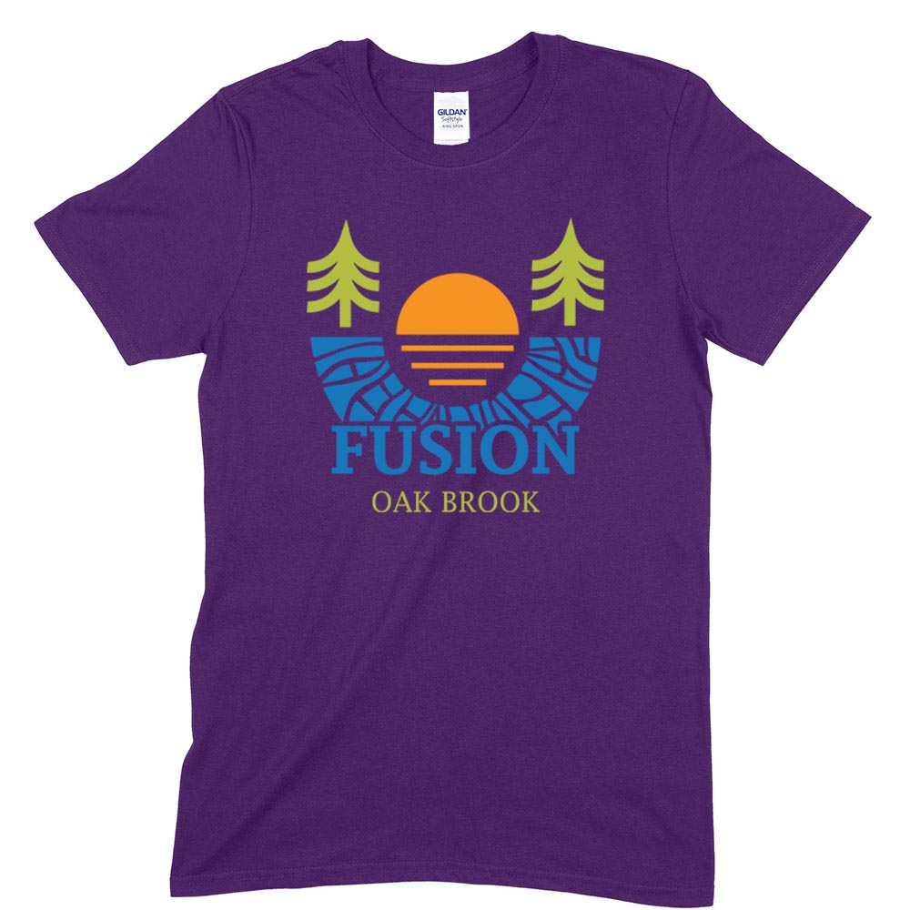 SUNSET SOFTSTYLE TEE ~ FUSION ACADEMY OAK BROOK ~ youth & adult ~ classic unisex fit