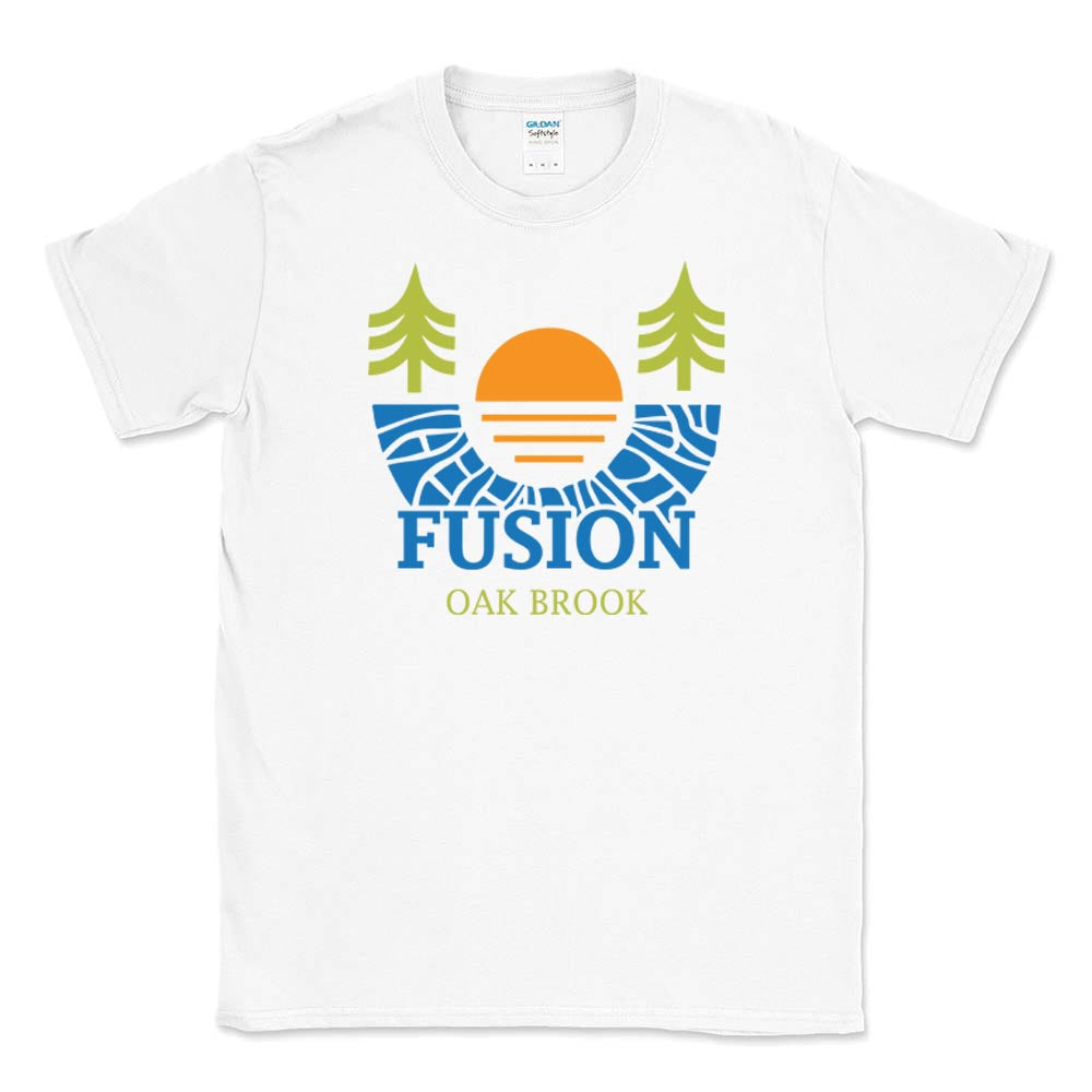SUNSET SOFTSTYLE TEE ~ FUSION ACADEMY OAK BROOK ~ youth & adult ~ classic unisex fit