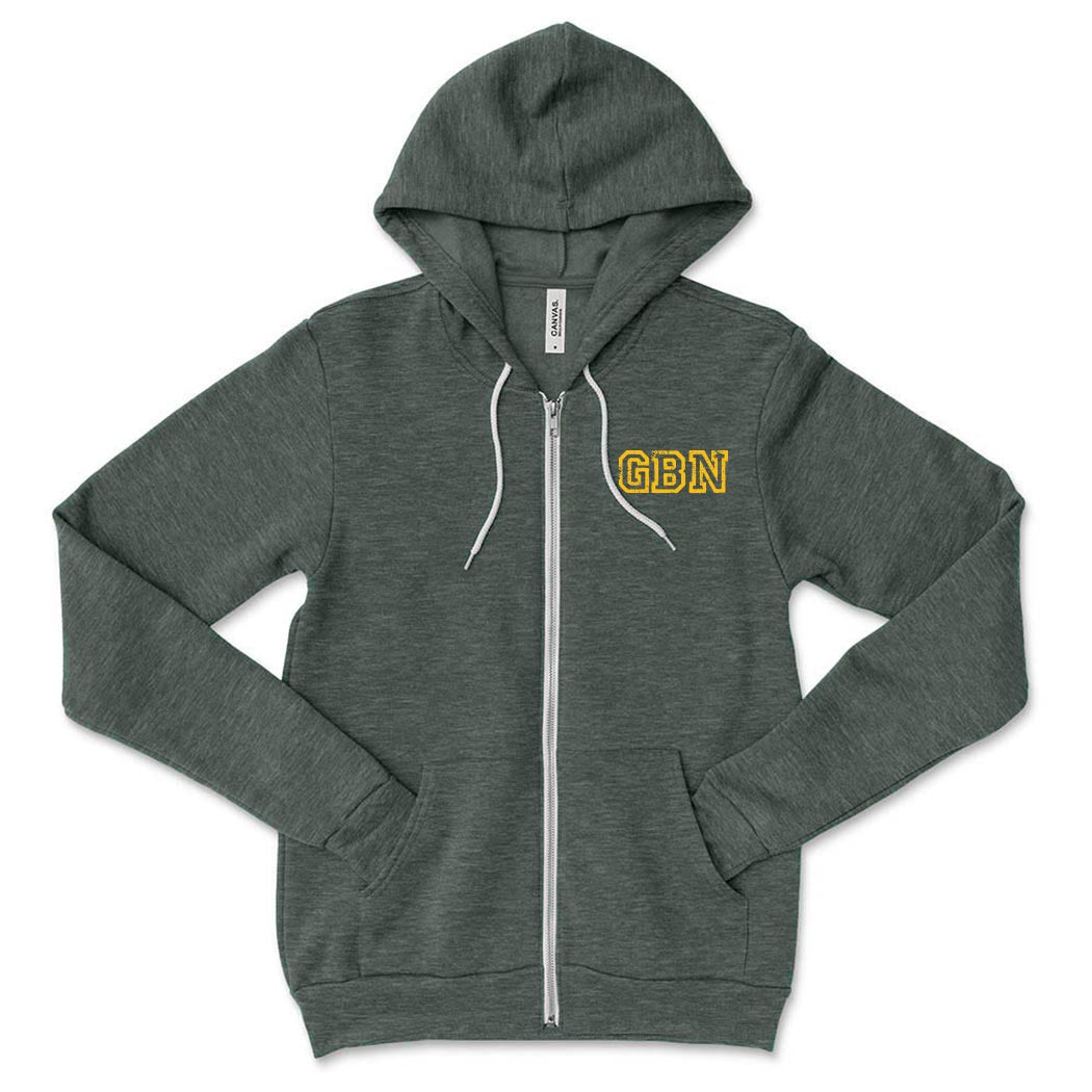 Collegiate GBN ~ Bella Canvas Zip Hoodie ~ Glenbrook North High School
