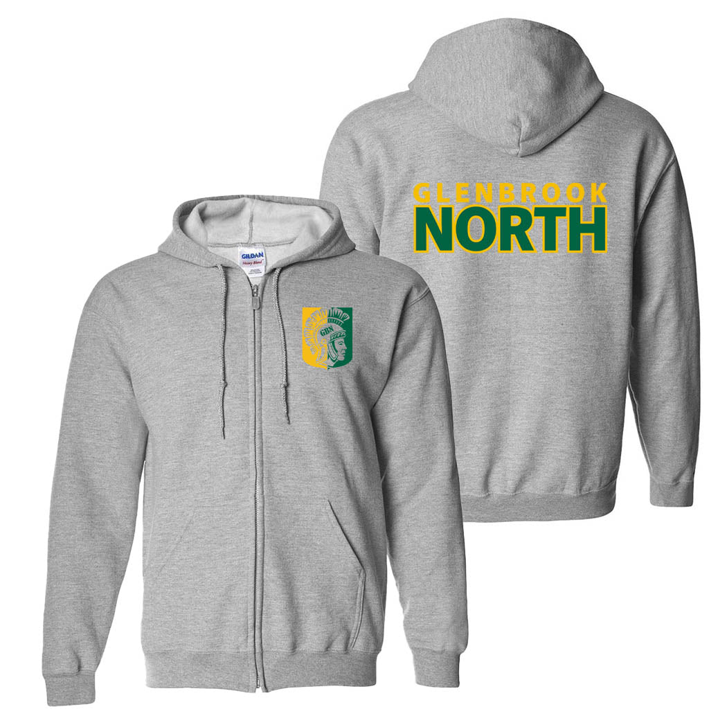 Shield ~ Gildan Zip Hoodie ~ Glenbrook North High School
