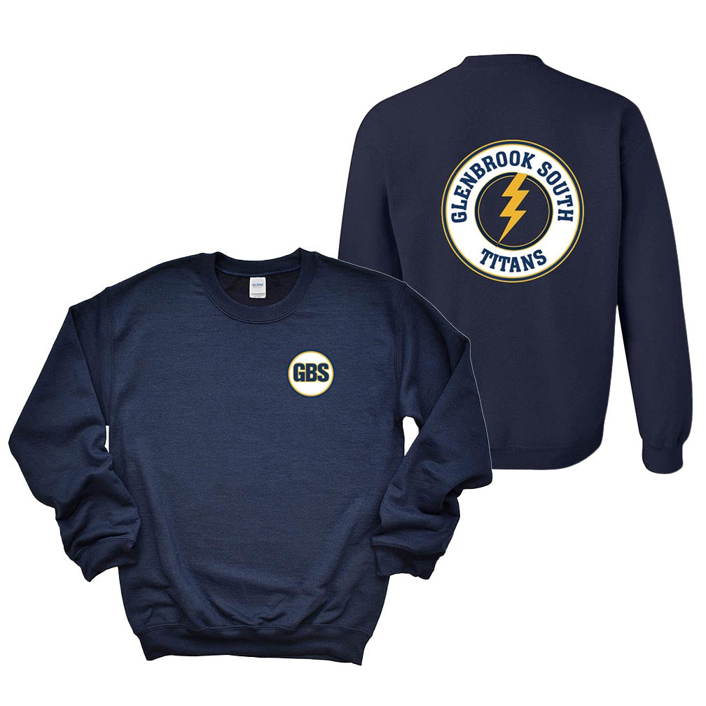 GBS Circle Bolt ~ Crewneck Sweatshirt ~ Glenbrook South High School Booster Club