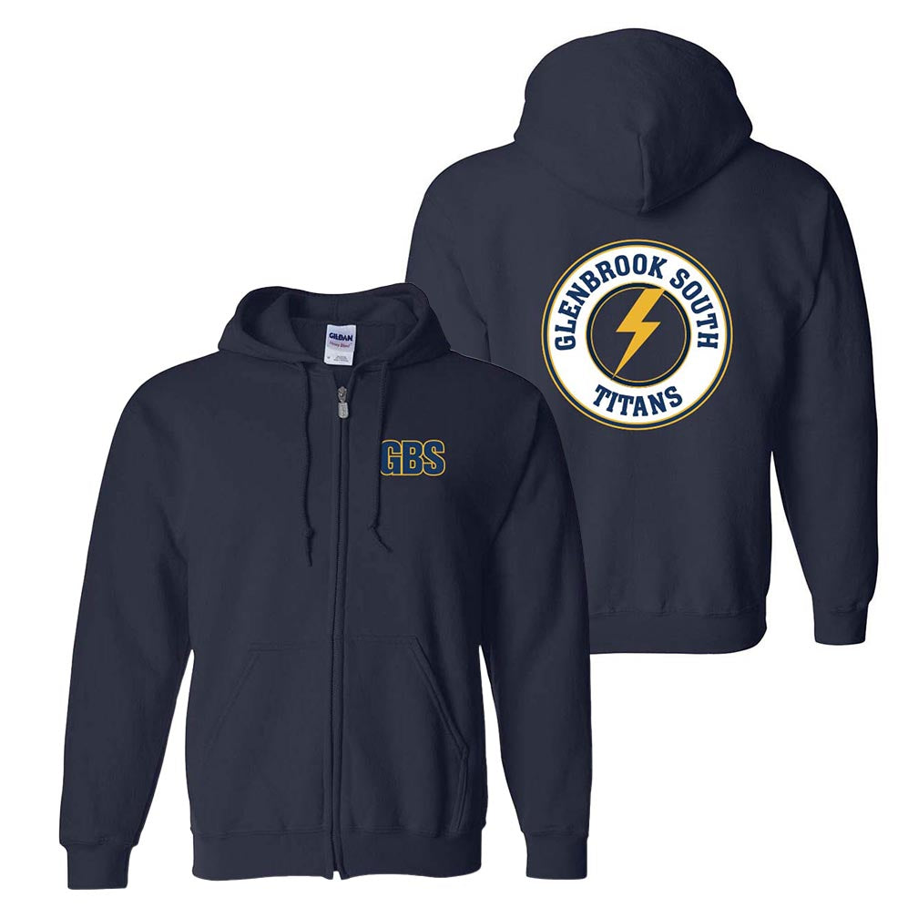 GBS Circle Bolt ~ Zip Hoodie ~ Glenbrook South High School Booster Club
