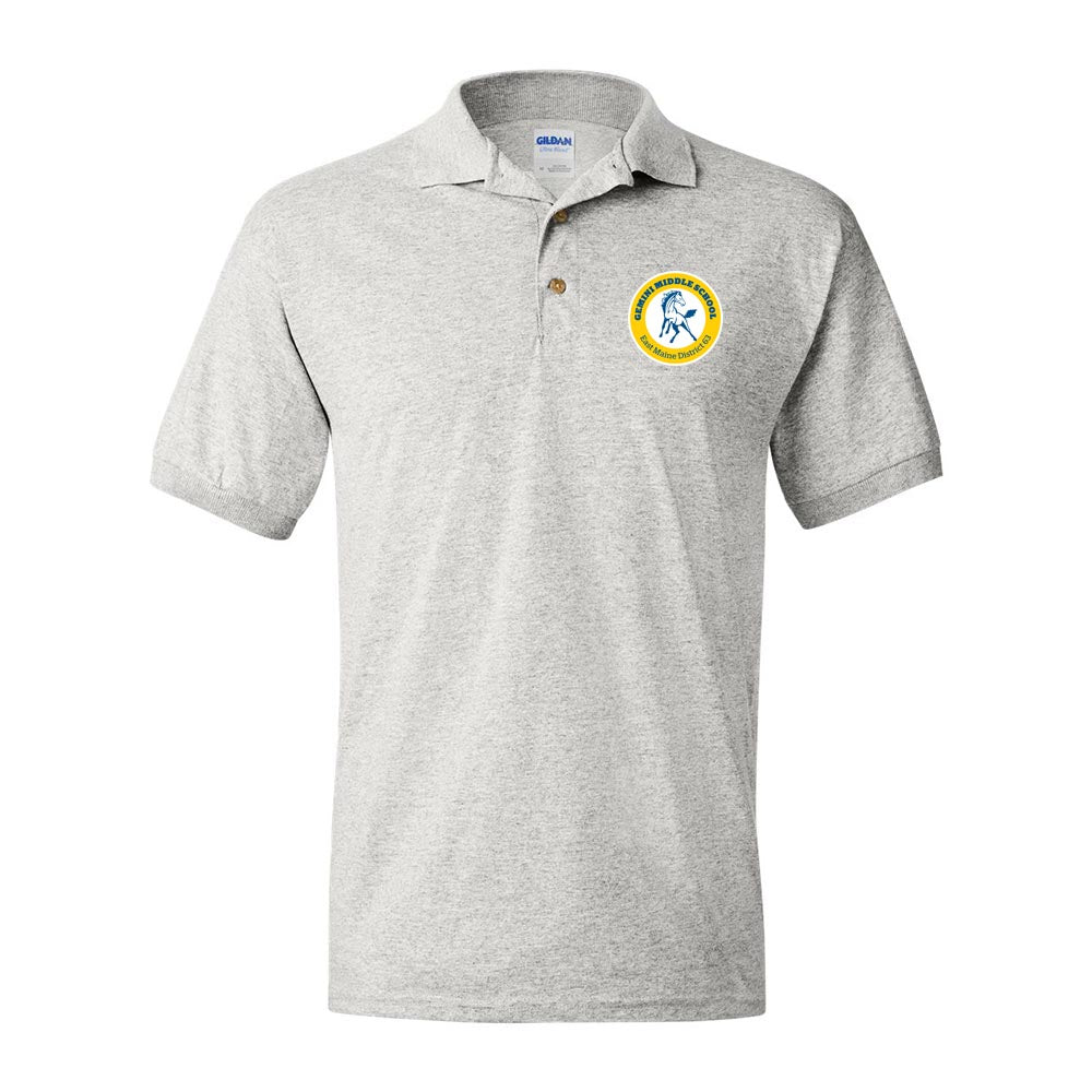 School Logo ~ 50/50 Polo ~ Gemini Middle School