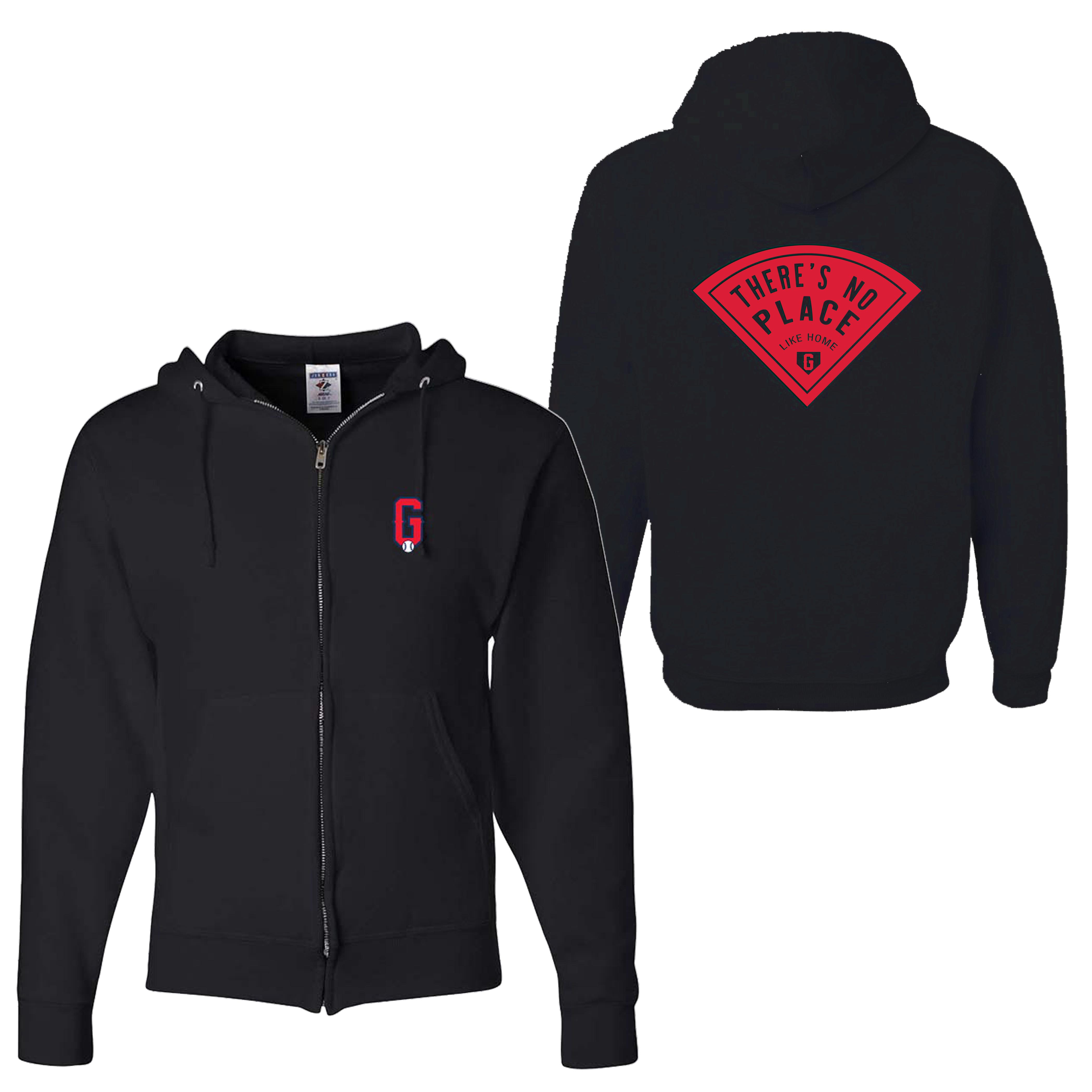 NO PLACE LIKE HOME ZIP HOODIE ~ GLENVIEW PATRIOTS ~ youth & adult ~ unisex