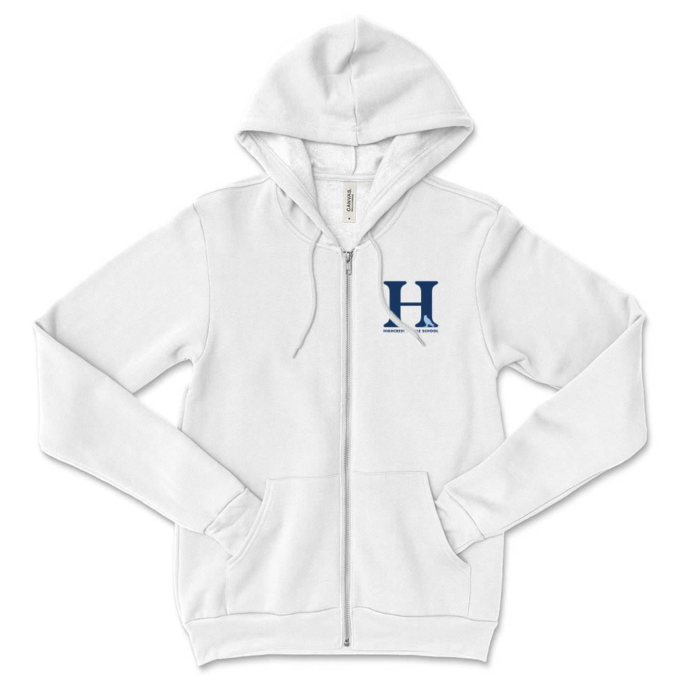 H Hawk Silhouette ~ Zip Hoodie ~ Highcrest Middle School