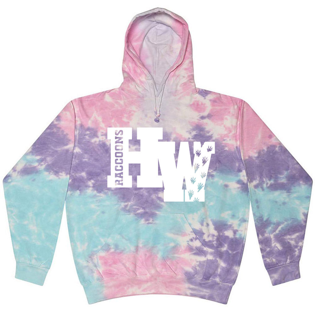 HW Raccoons ~ Tie-Dye Hoodie ~ Hubbard Woods Elementary School