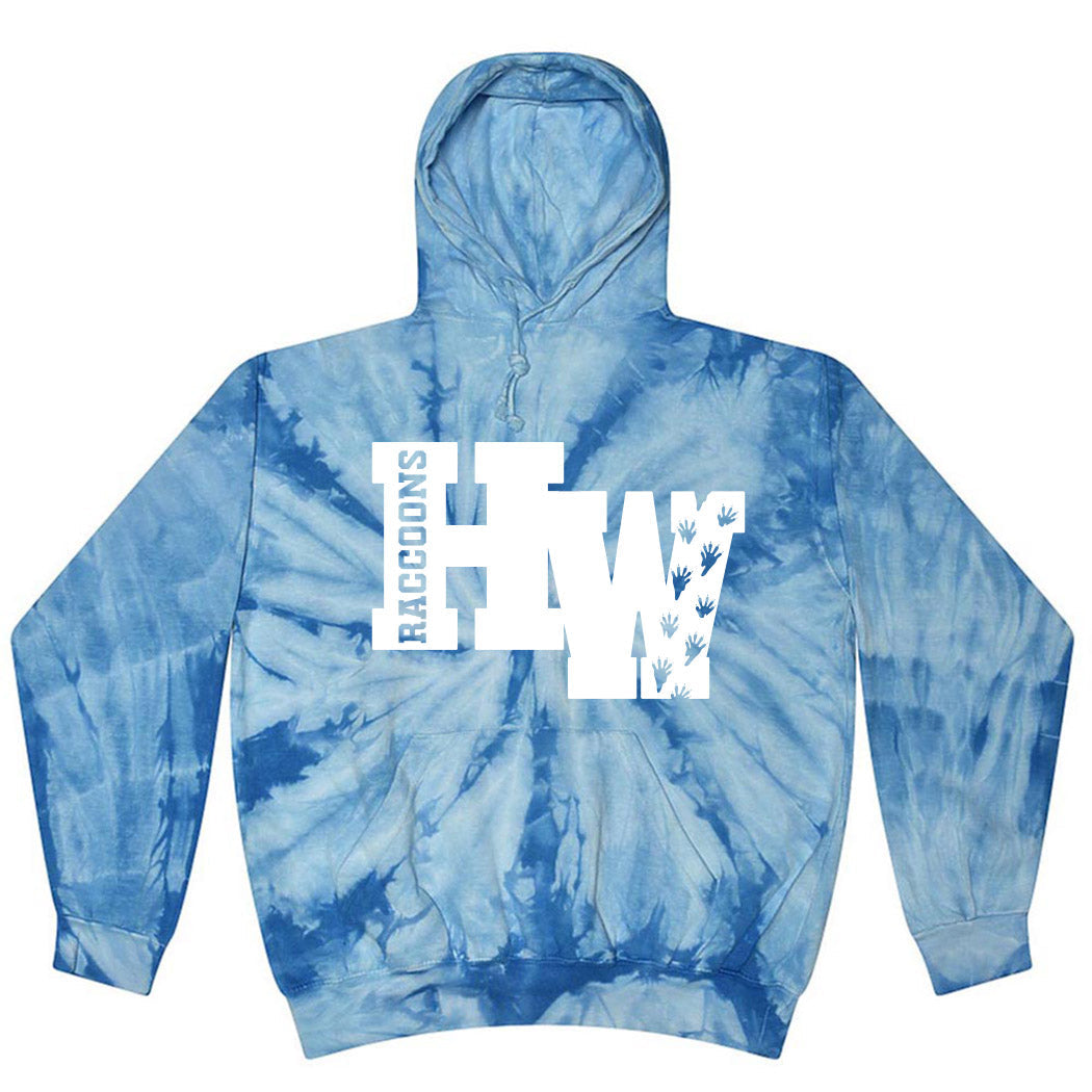 HW Raccoons ~ Tie-Dye Hoodie ~ Hubbard Woods Elementary School