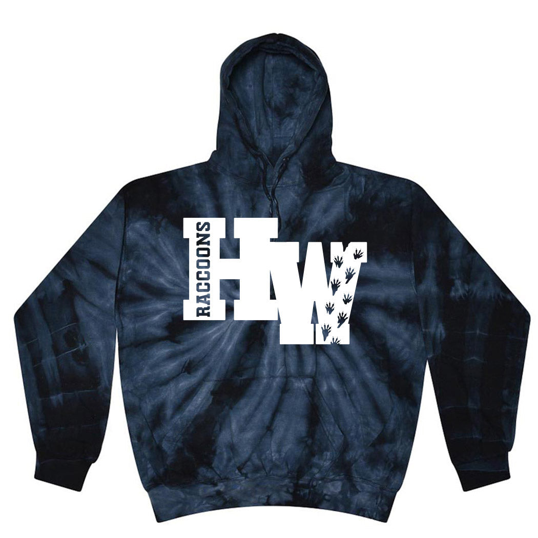 HW Raccoons ~ Tie-Dye Hoodie ~ Hubbard Woods Elementary School