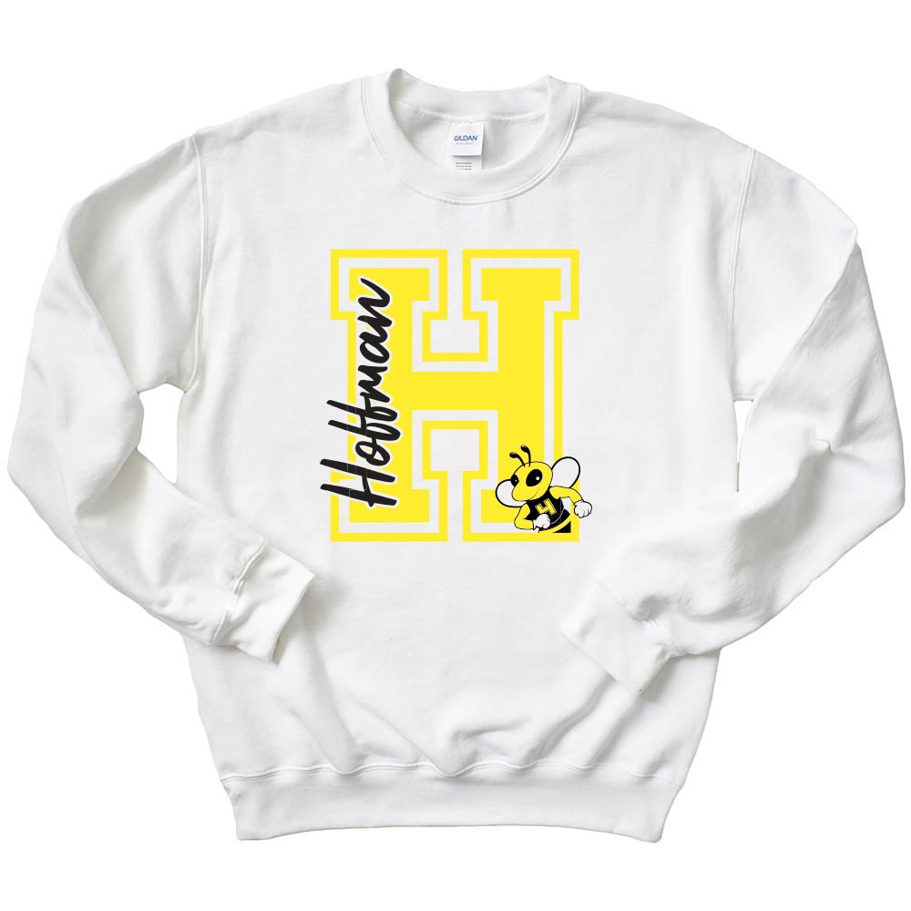 H Script Hornet ~ Crewneck Sweatshirt ~ Hoffman Elementary School