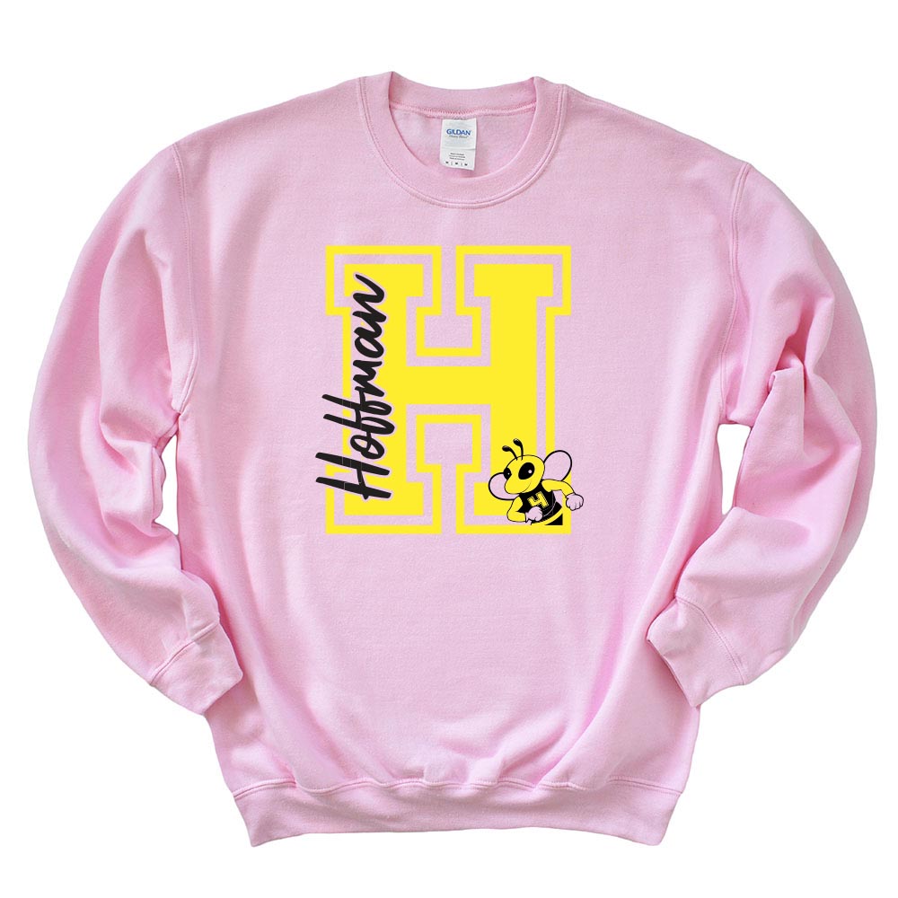 H Script Hornet ~ Crewneck Sweatshirt ~ Hoffman Elementary School