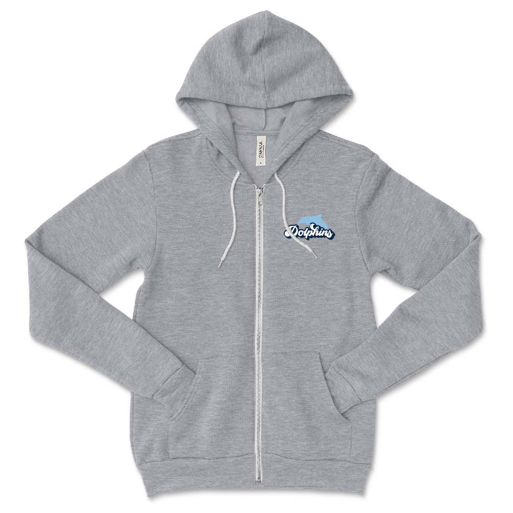 Groovy Dolphins ~ Zip Hoodie ~ Harper Elementary School