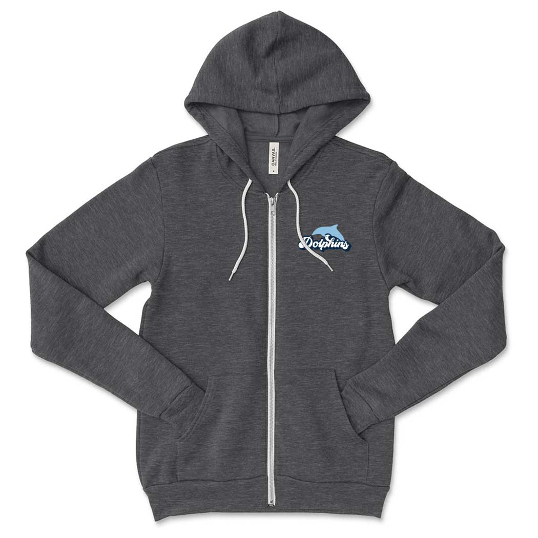 Groovy Dolphins ~ Zip Hoodie ~ Harper Elementary School