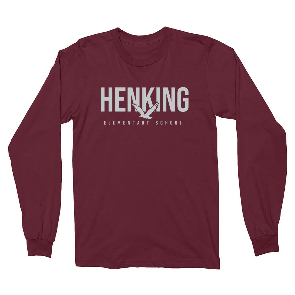 MODERN LONG SLEEVE TEE ~ HENKING ELEMENTARY SCHOOL ~ youth and adult ~ boxy fit
