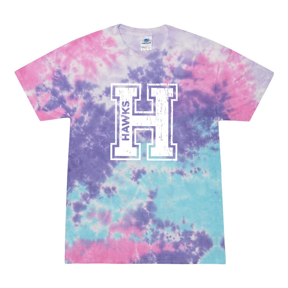 Collegiate H Hawks ~ Tie-Dye T-Shirt ~ Henking Elementary School