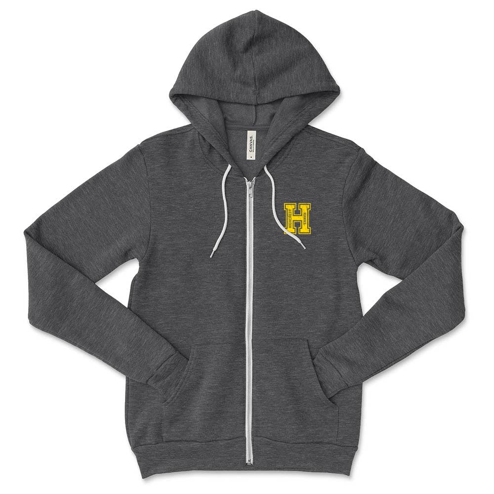 Collegiate H Highcrest Hawks ~ Zip Hoodie ~ Highcrest Middle School