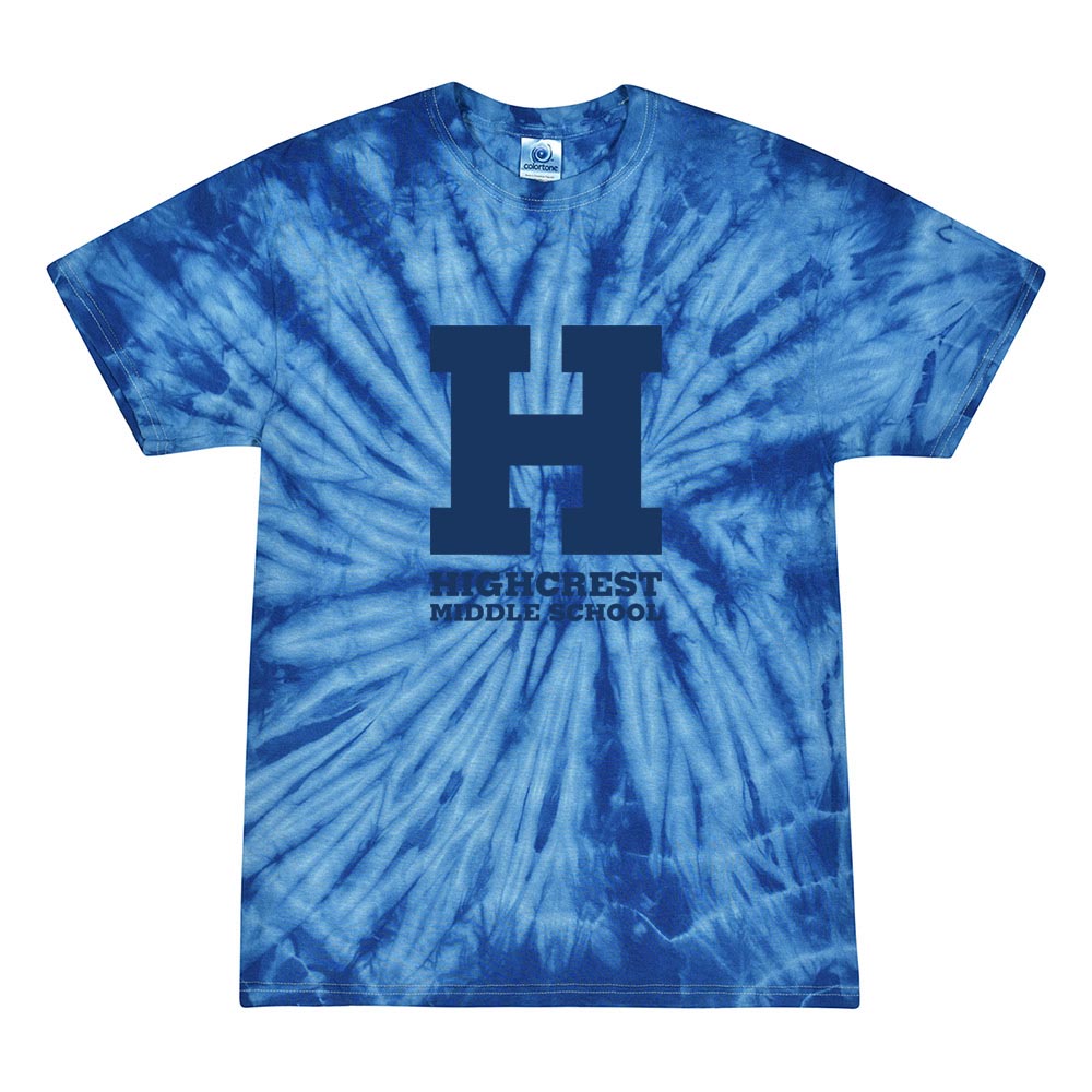 H Highcrest Middle ~ Tie-Dye T-Shirt ~ Highcrest Middle School
