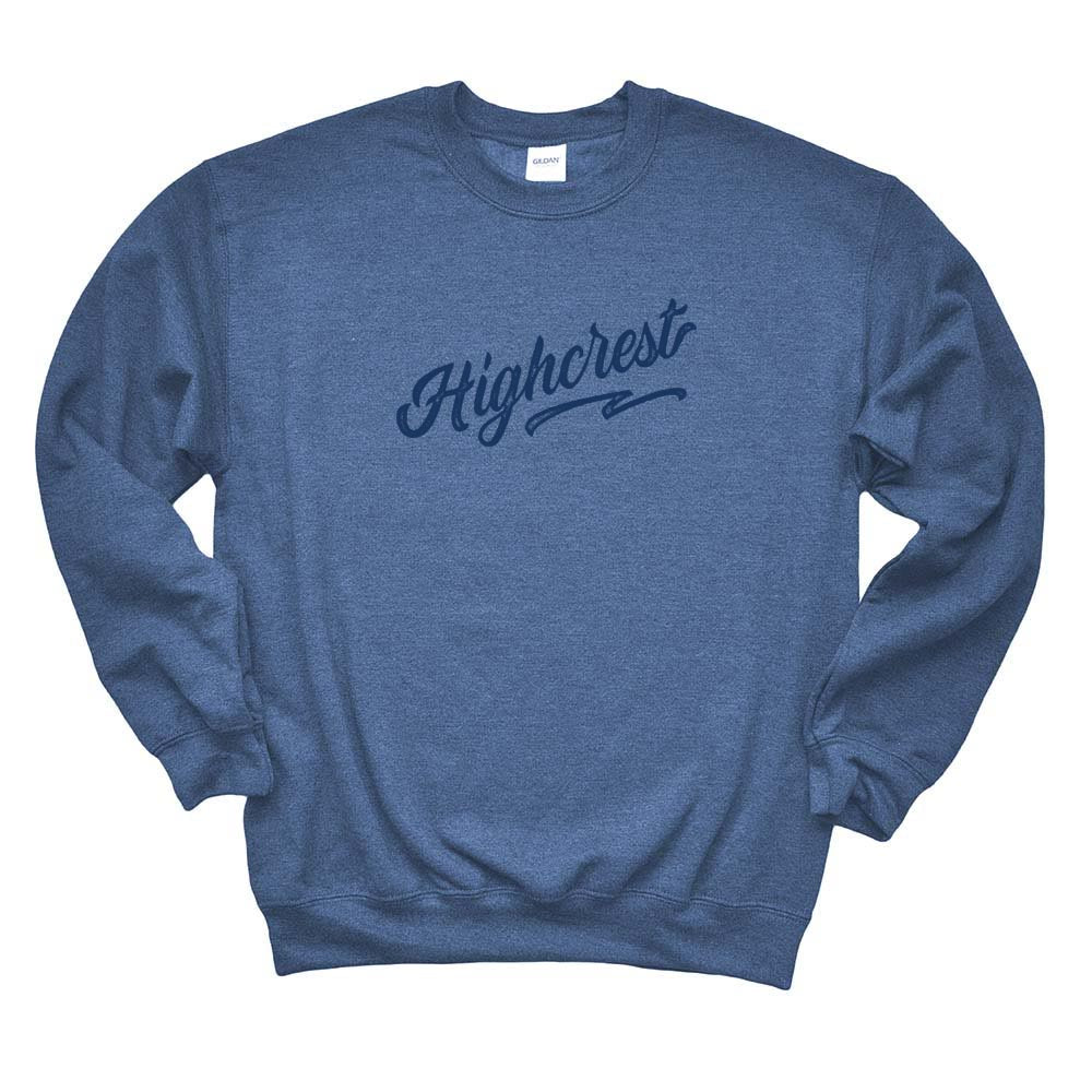 HIGHCREST RETRO SCRIPT CREWNECK SWEATSHIRT ~ youth & adult ~ classic fit