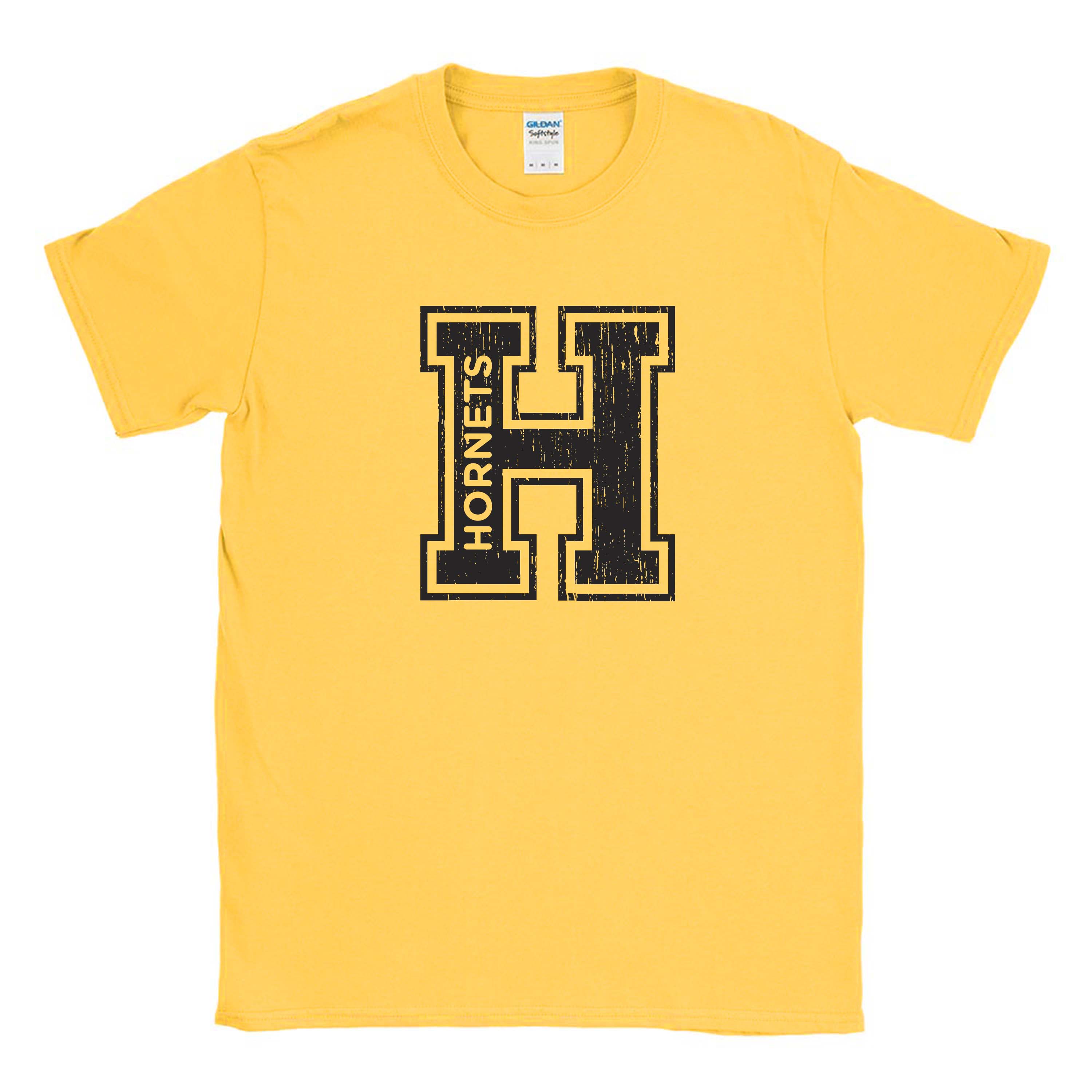Collegiate H Hornets ~ Cotton T-Shirt ~ Hoffman Elementary School