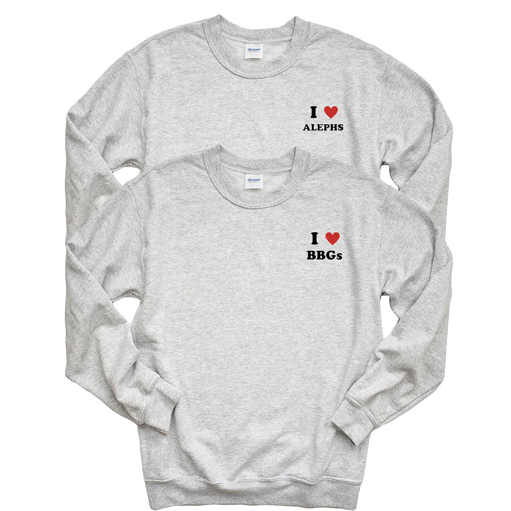 I HEART ALEPHS / BBGs ~ Tee, Hoodie & Crewneck Sweatshirt ~ BBYO GMR