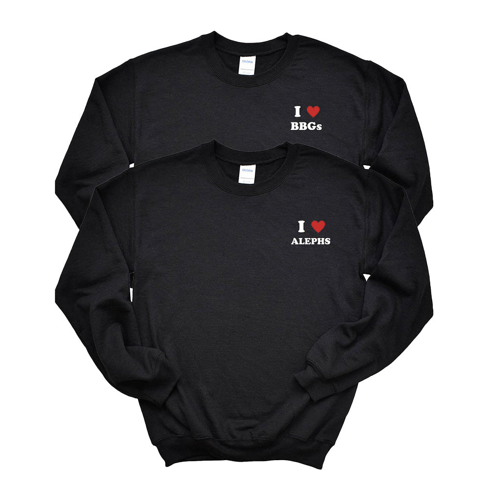 I HEART ALEPHS / BBGs ~ Tee, Hoodie & Crewneck Sweatshirt ~ BBYO GMR