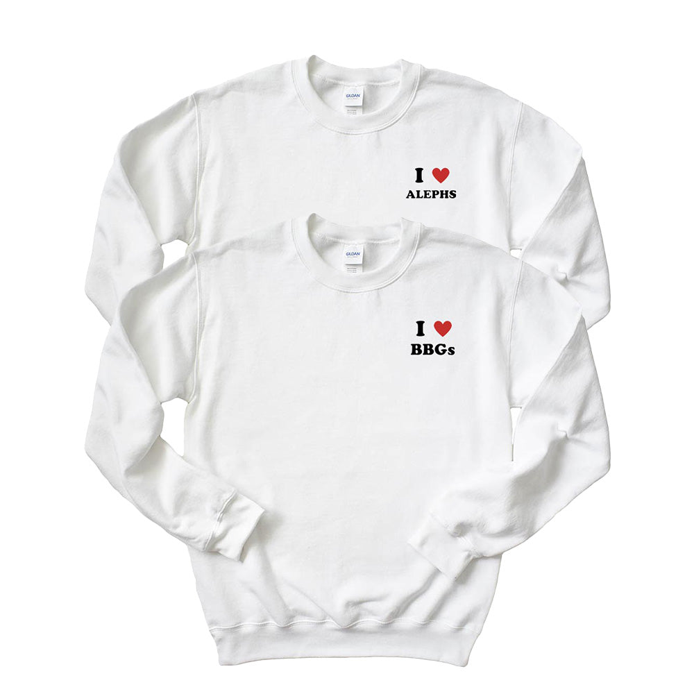 I HEART ALEPHS / BBGs ~ Tee, Hoodie & Crewneck Sweatshirt ~ BBYO GMR