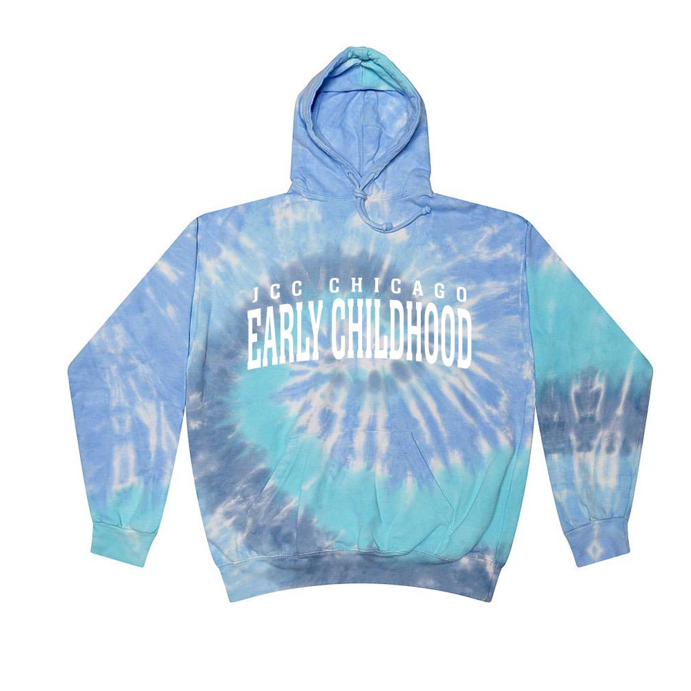 EARLY CHILDHOOD ARC ~ JCC CHICAGO EARLY CHILDHOOD ~ adult tie dye hoodie