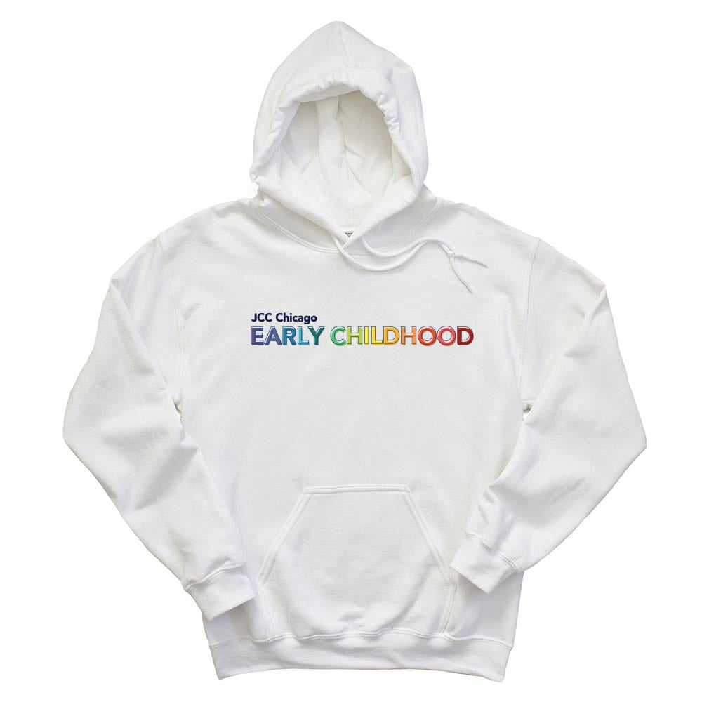 EARLY CHILDHOOD RAINBOW ~ JCC CHICAGO EARLY CHILDHOOD ~ adult hoodie