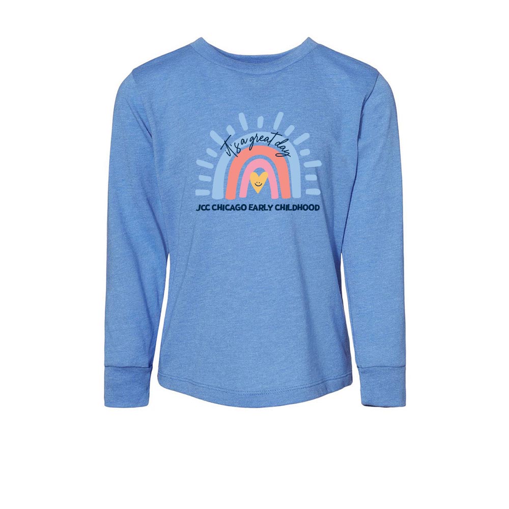 IT'S A GREAT DAY RAINBOW ~ JCC CHICAGO EARLY CHILDHOOD ~ toddler long sleeve tee