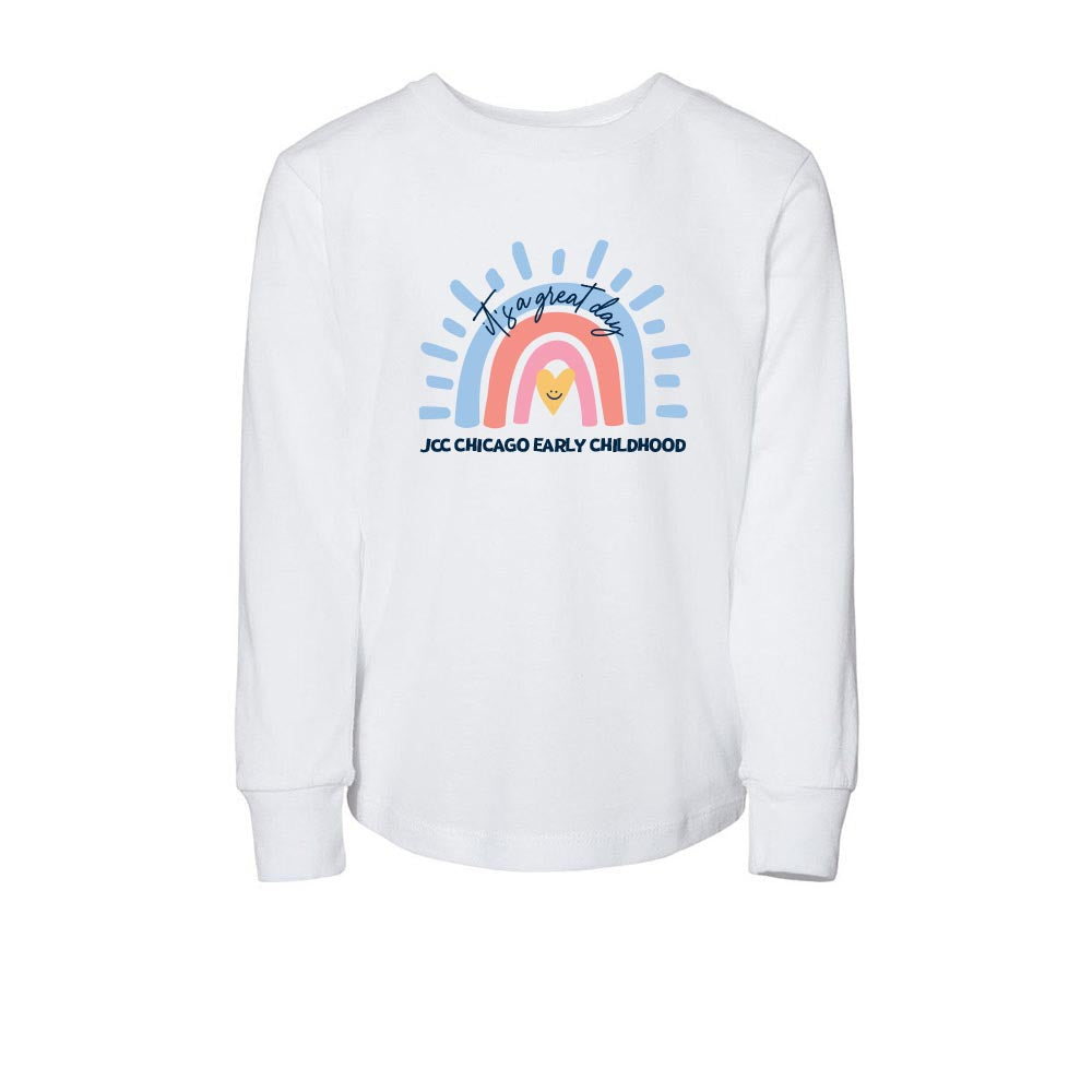 IT'S A GREAT DAY RAINBOW ~ JCC CHICAGO EARLY CHILDHOOD ~ toddler long sleeve tee