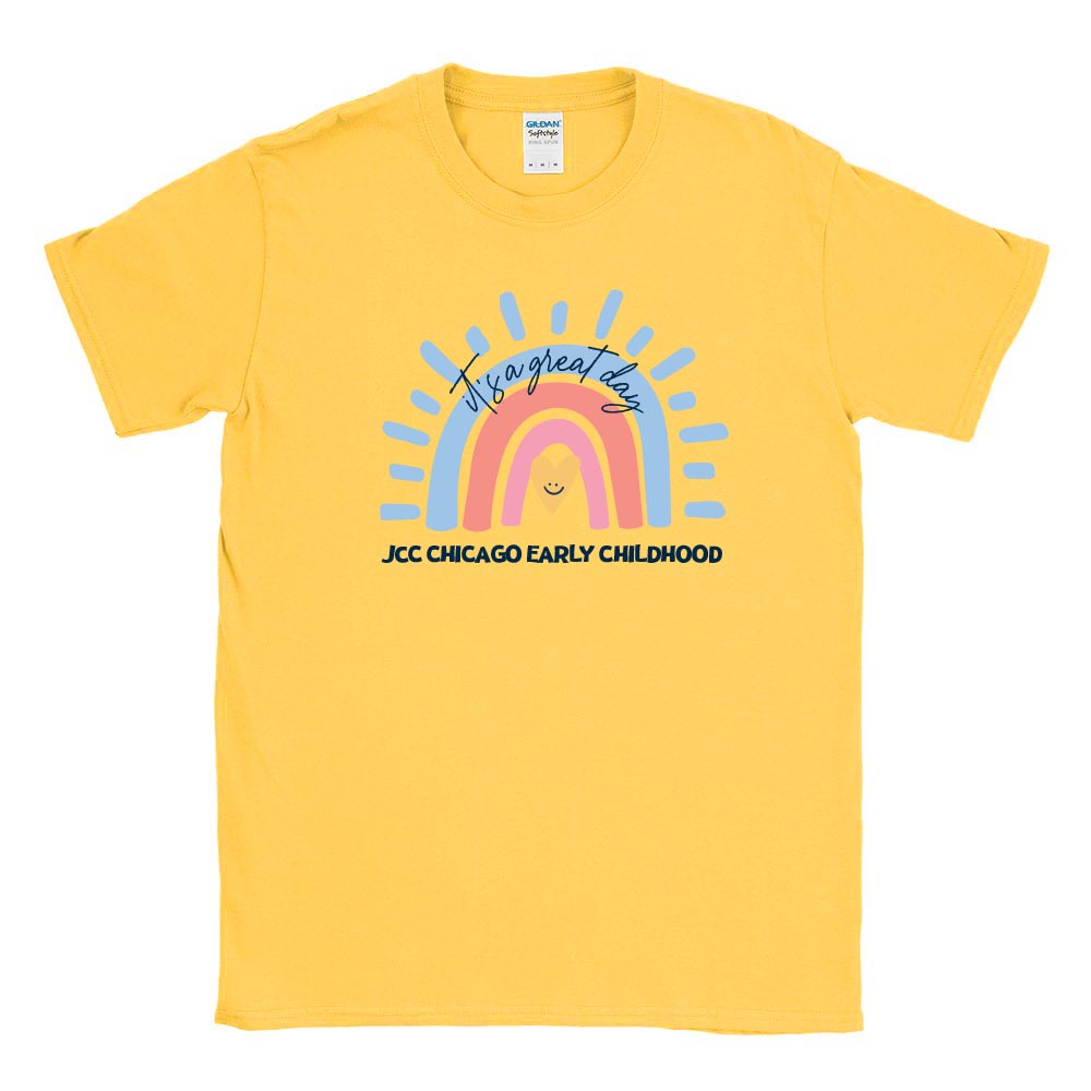 IT'S A GREAT DAY RAINBOW ~ JCC CHICAGO EARLY CHILDHOOD ~ adult tee