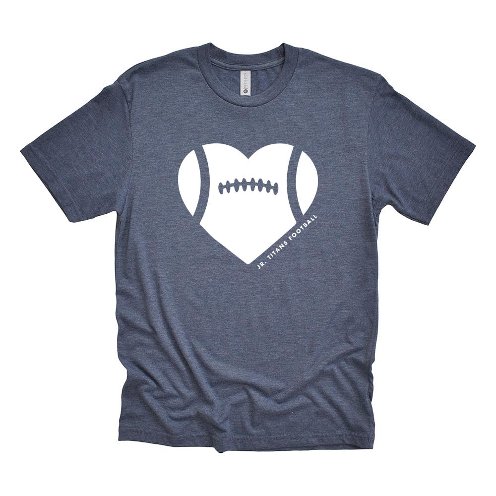 HEART UNISEX TRIBLEND TEE ~ JR TITANS FOOTBALL ~ classic fit