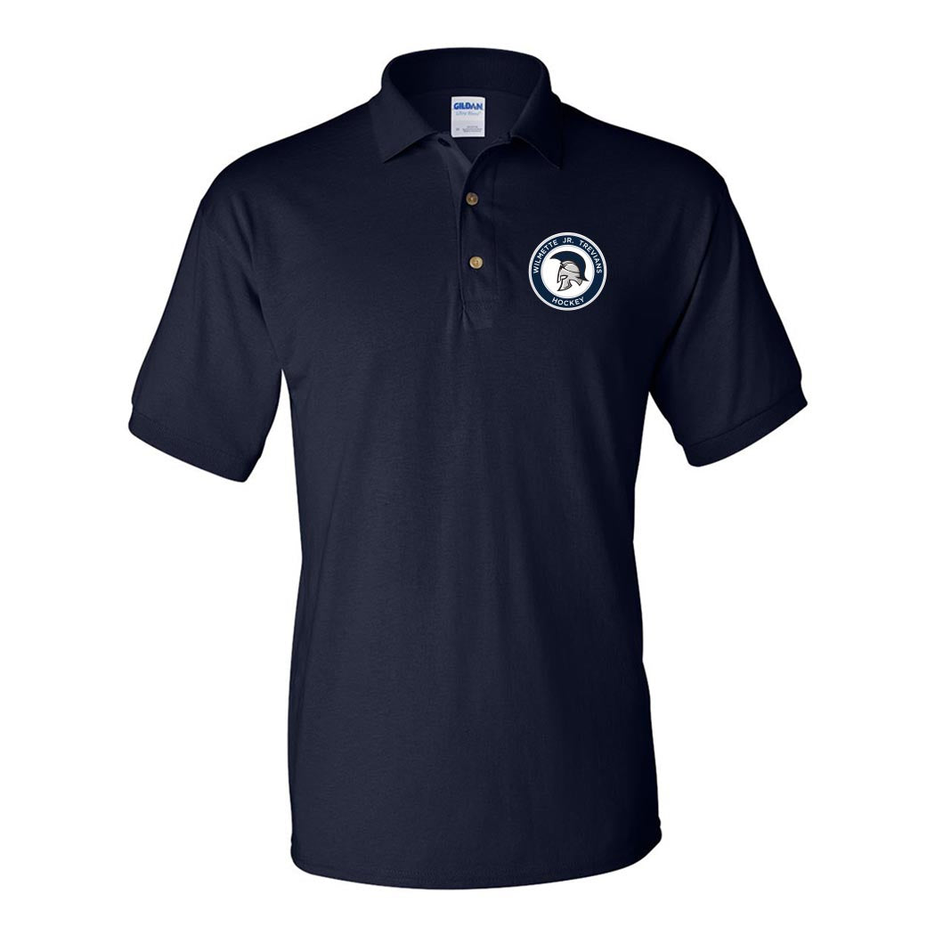 Jr. Trevians Logo ~ 50/50 Polo ~ Wilmette Jr. Trevians Hockey