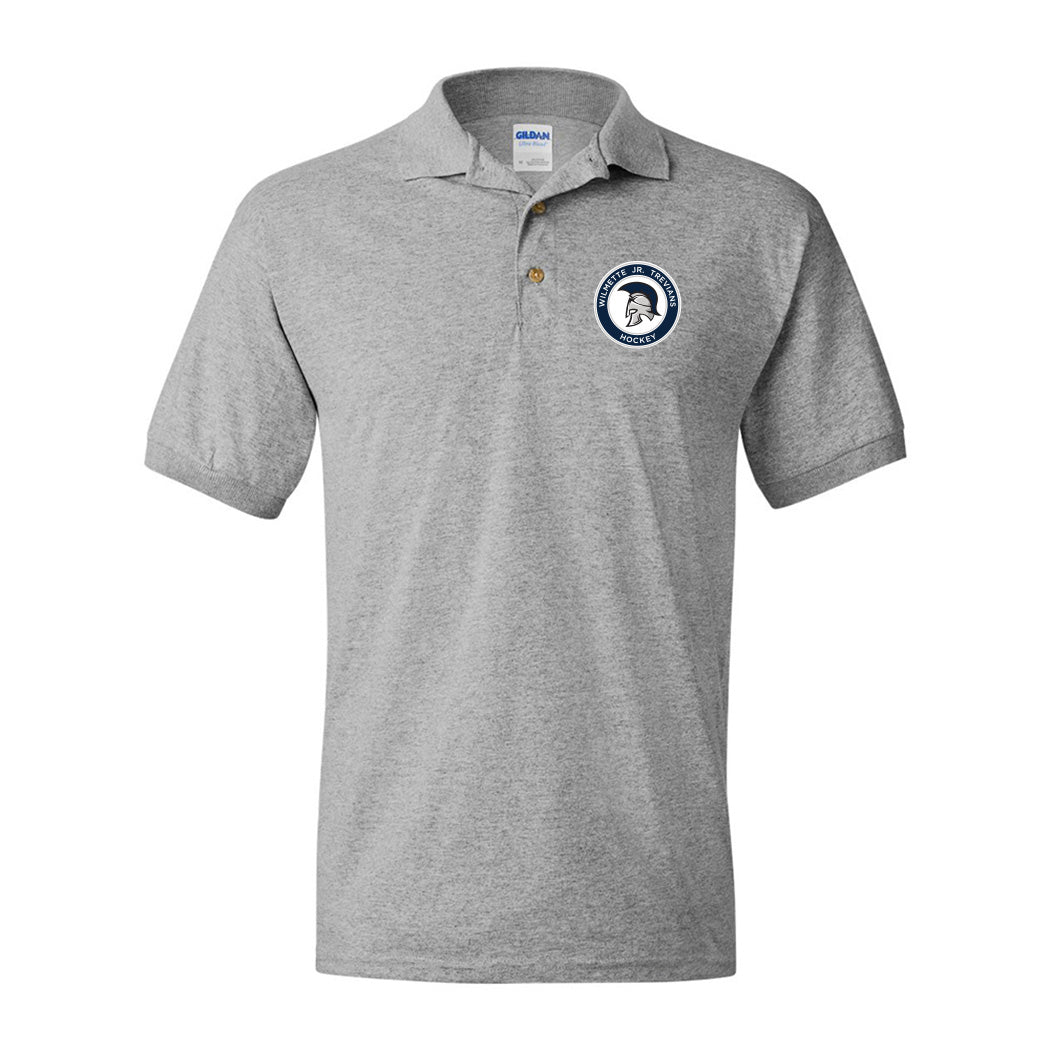 Jr. Trevians Logo ~ 50/50 Polo ~ Wilmette Jr. Trevians Hockey